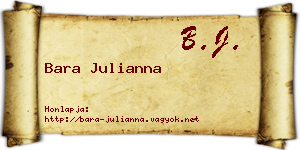 Bara Julianna névjegykártya